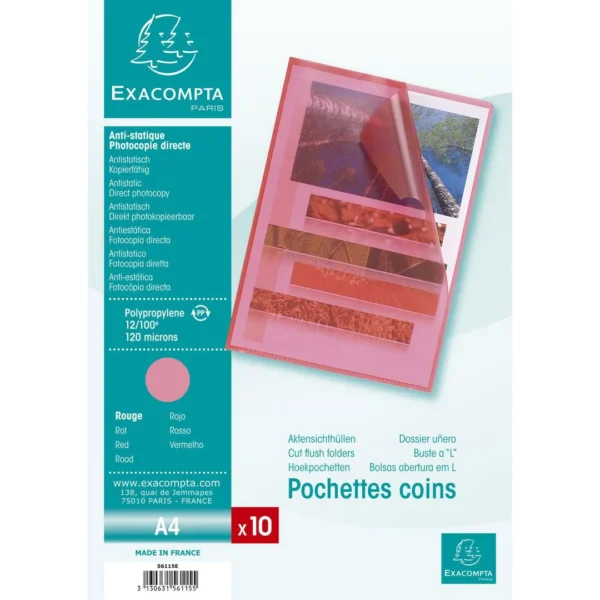 Plastomslag EXACOMPTA A4 120my rød (10)