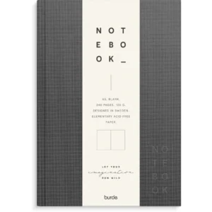 Skrivebok BURDE A5 ulinjert mørk grå