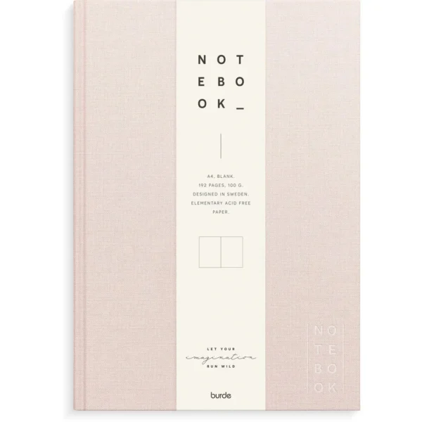Skrivebok BURDE A4 ulinjert rosa