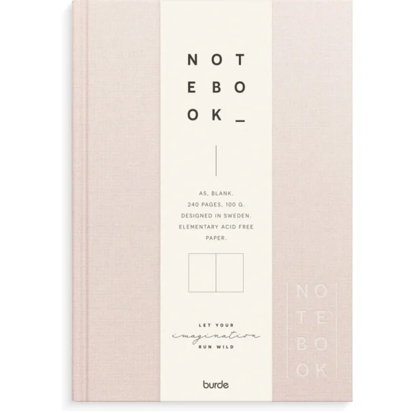 Skrivebok BURDE A5 ulinjert rosa