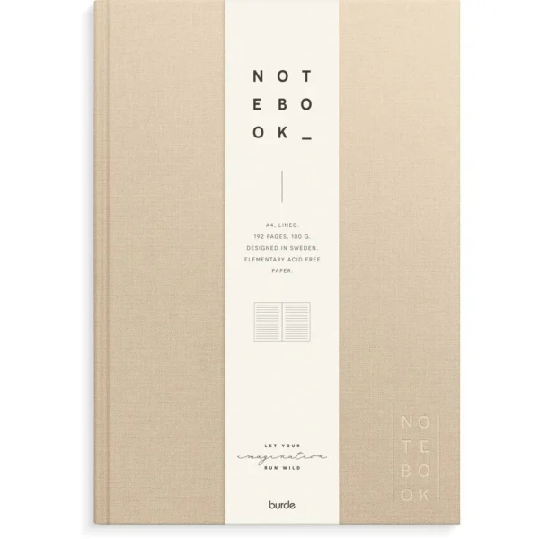 Skrivebok BURDE A4 linjer beige