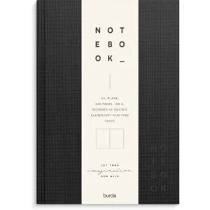 Skrivebok BURDE A5 ulinjert sort