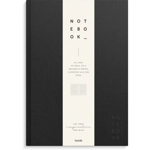 Skrivebok BURDE A4 linjer sort