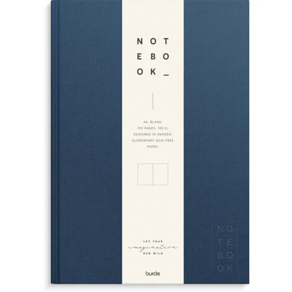 Skrivebok BURDE A4 ulinjert mørk blå