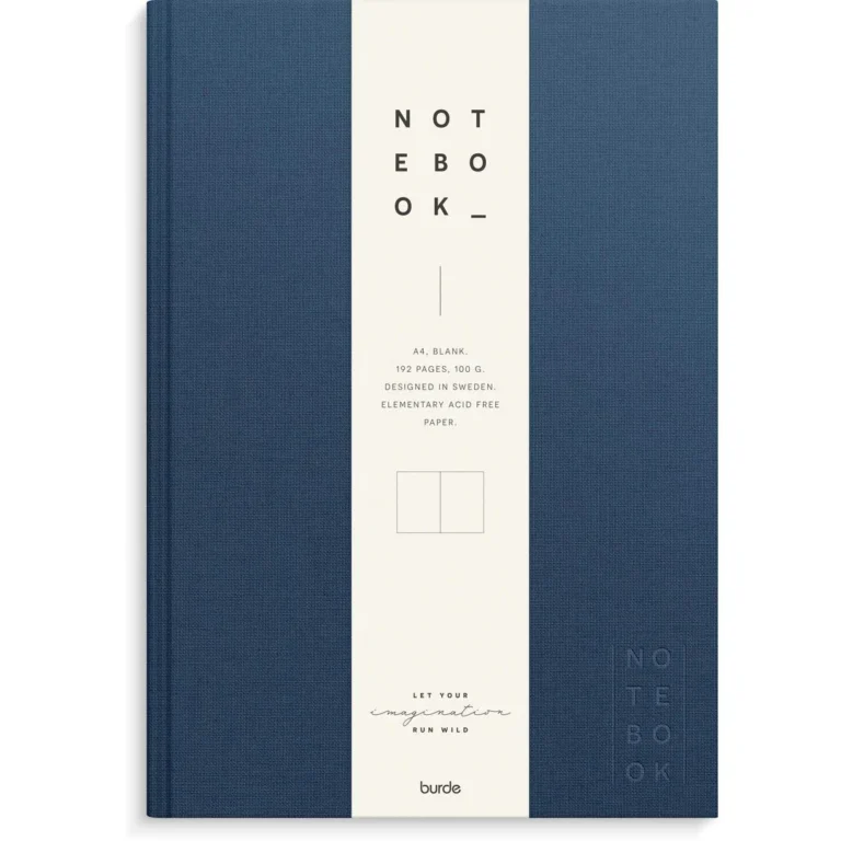 Skrivebok BURDE A4 ulinjert mørk blå