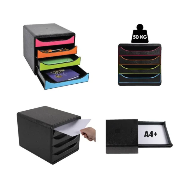 Skuffekabinett EXACOMPTA 4skuff sort/sor