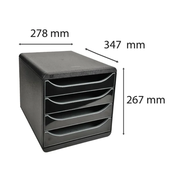 Skuffekabinett EXACOMPTA 4skuff sort/sor