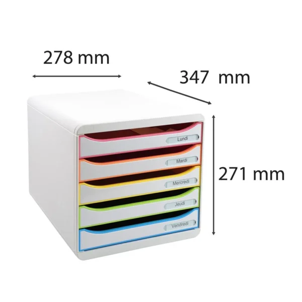 Skuffekabinett EXACOMPTA 5 skuff hvit