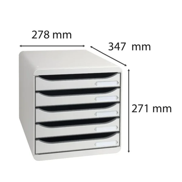 Skuffekabinett EXACOMPTA 5skuff grå/grå