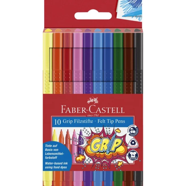 Tusj FABER CASTELL Grip ass farger(10)