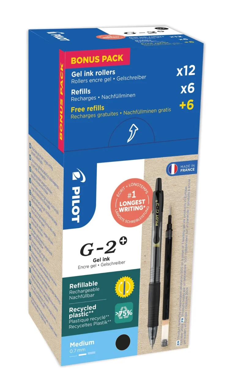 Geleroller PILOT G2+ 07 sort (12+12)