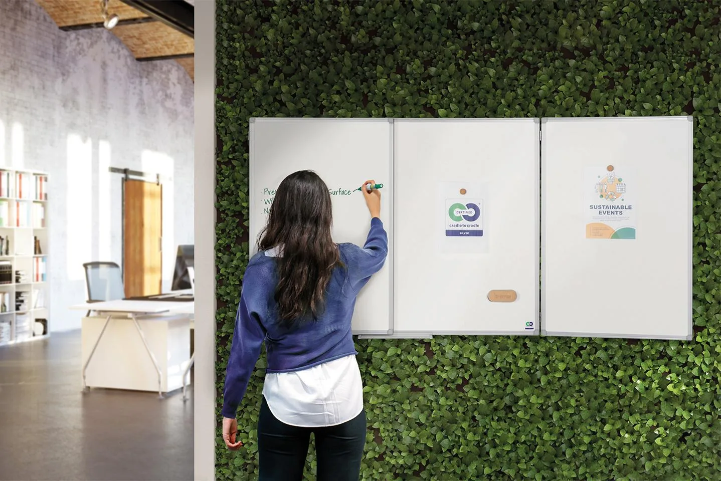 Whiteboard BI-OFFICE Trio 120x180 emalje