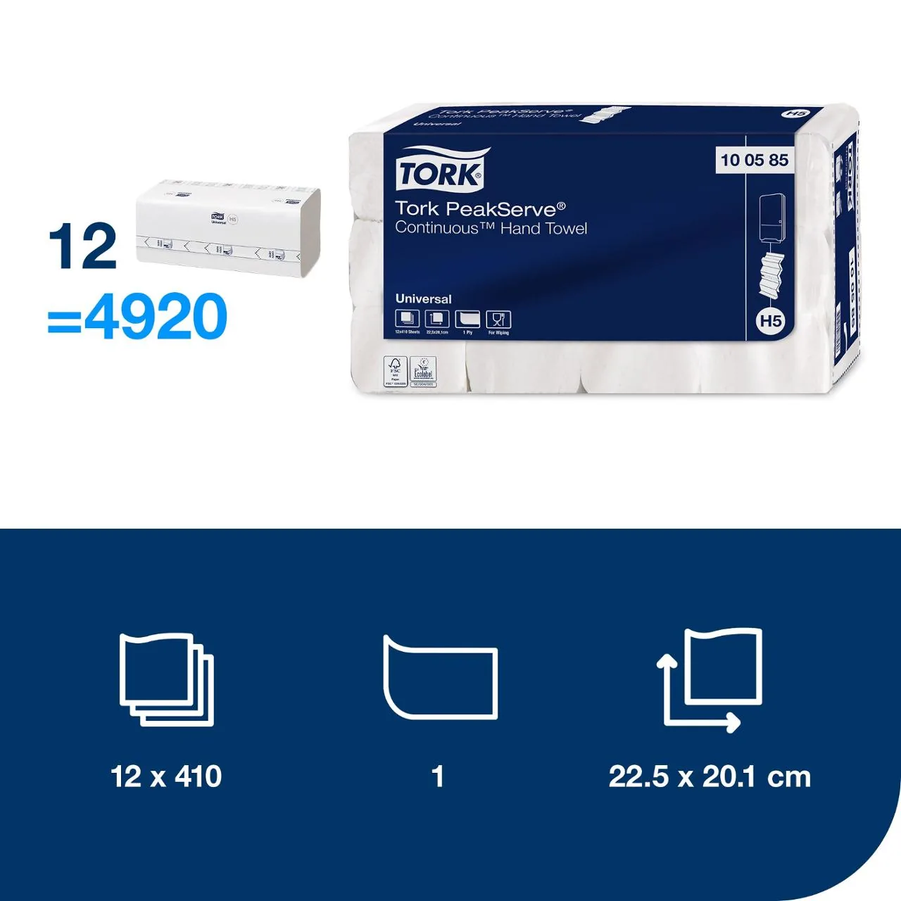Tørkeark TORK PeakServe Univers H5(410)