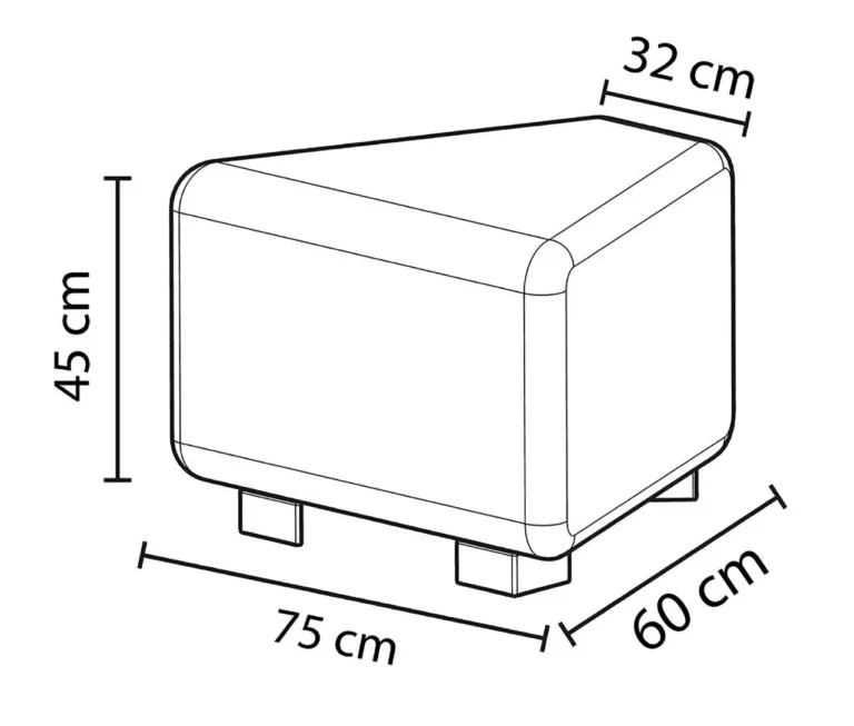 Modulsofa Hizia sete u/rygg skrå beige - Bilde 7