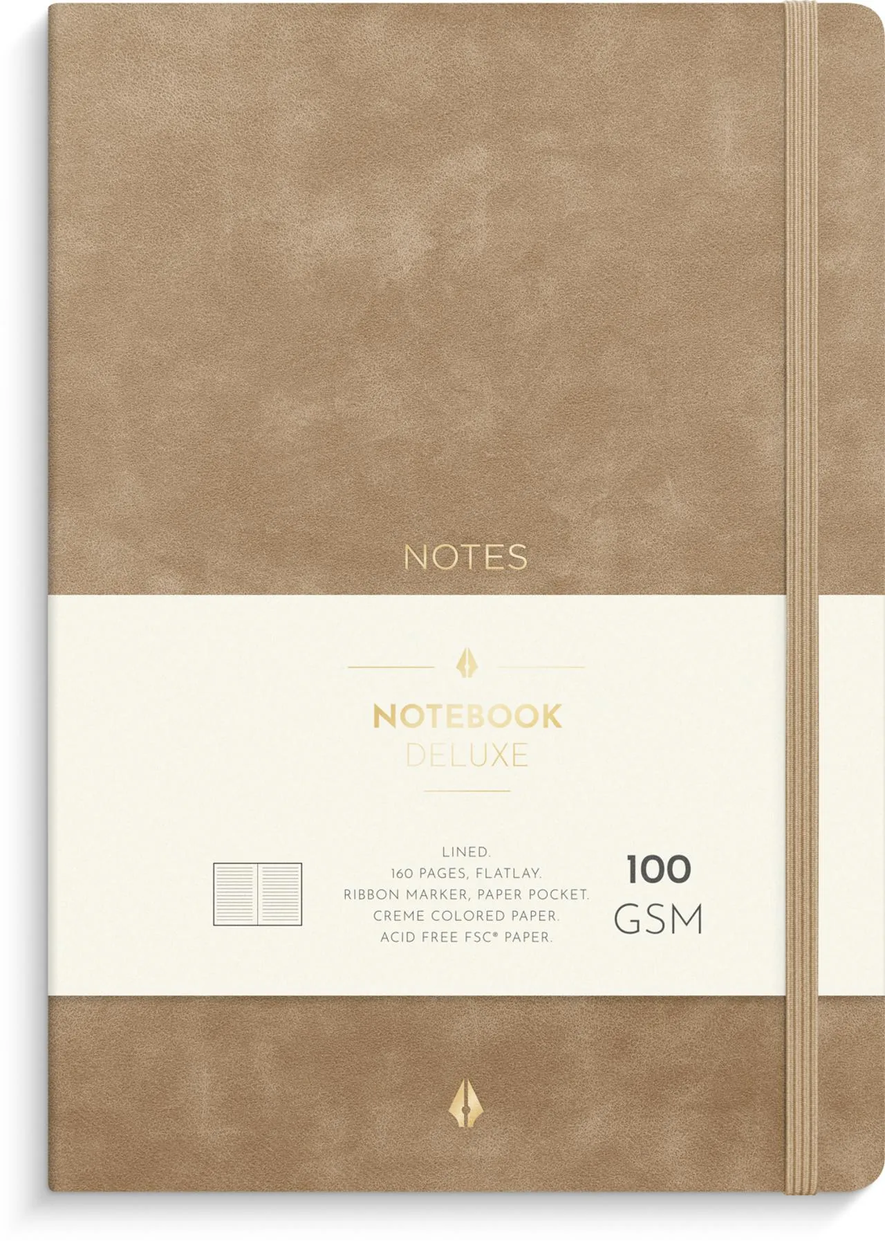 Notatbok BURDE Deluxe A5 Smooth Beige