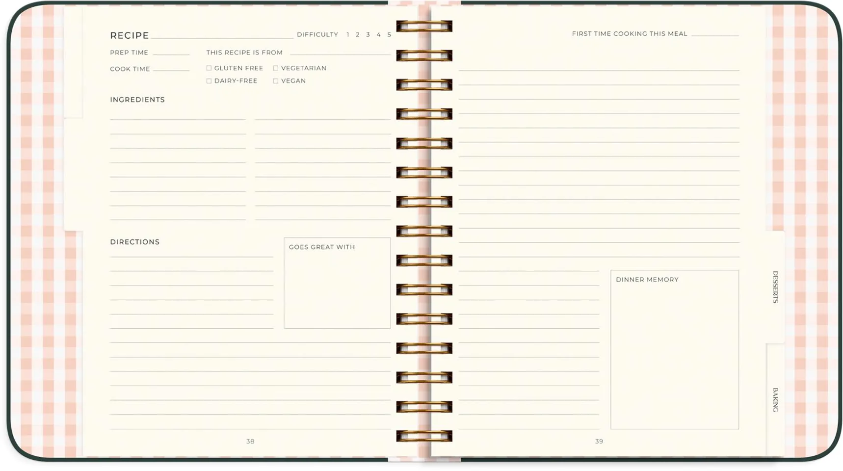 Notatbok BURDE My recipes 224S 216x190mm