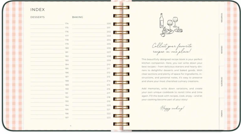 Notatbok BURDE My recipes 224S 216x190mm - Bilde 4
