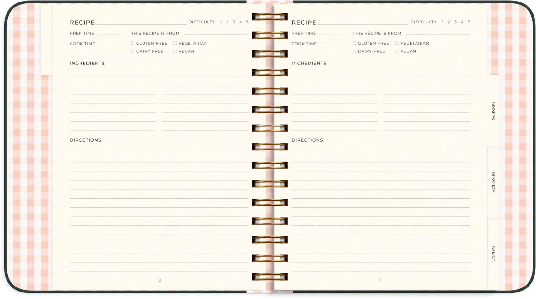 Notatbok BURDE My recipes 224S 216x190mm