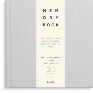 Notatbok BURDE Memory book tekstil grå