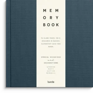 Notatbok BURDE Memory book tekstil blå