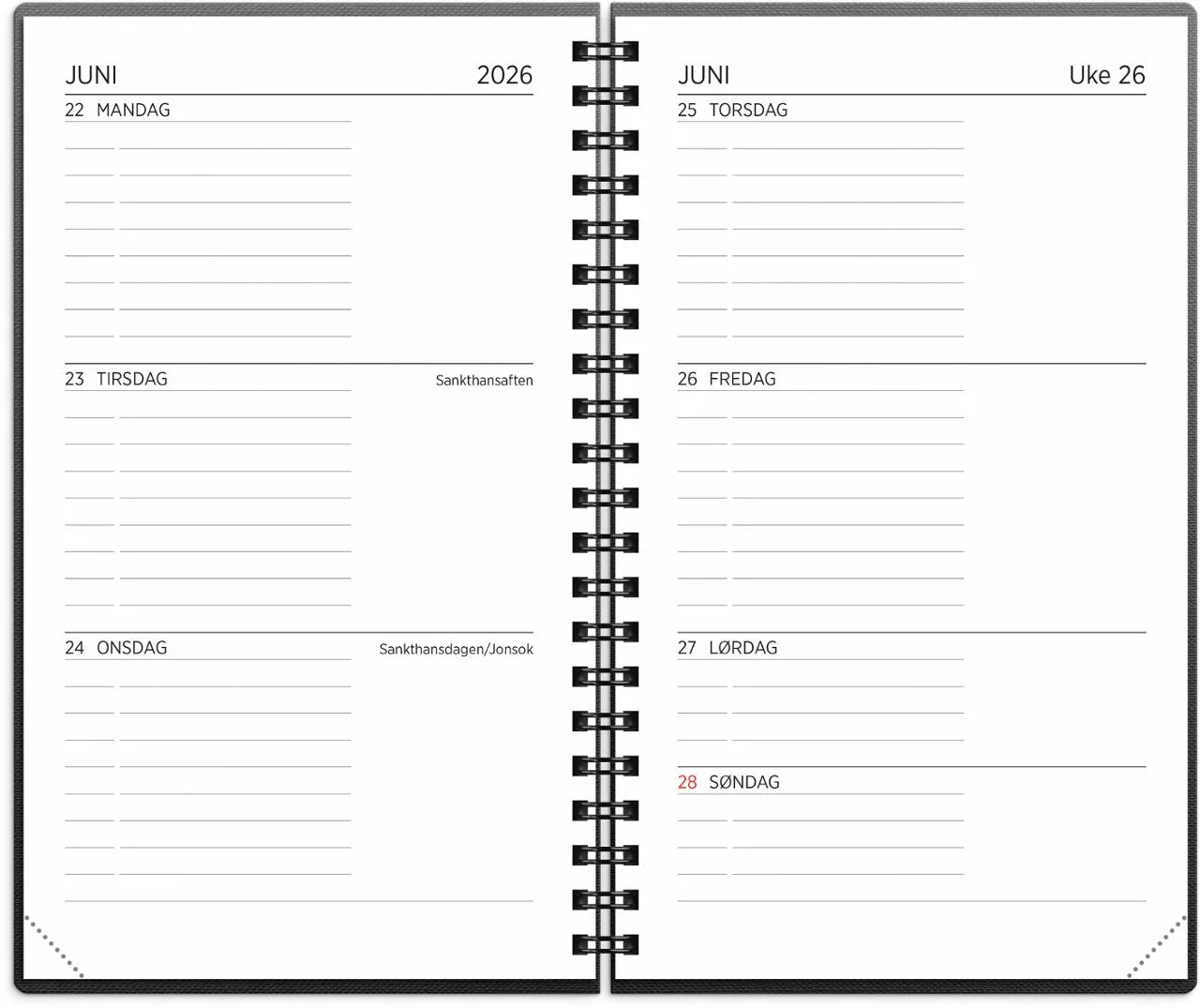 Studentkalender GRIEG XL 26/27 sort