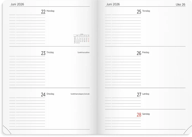 Studentkalender GRIEG A5 myk 26/27 rosa - Bilde 2
