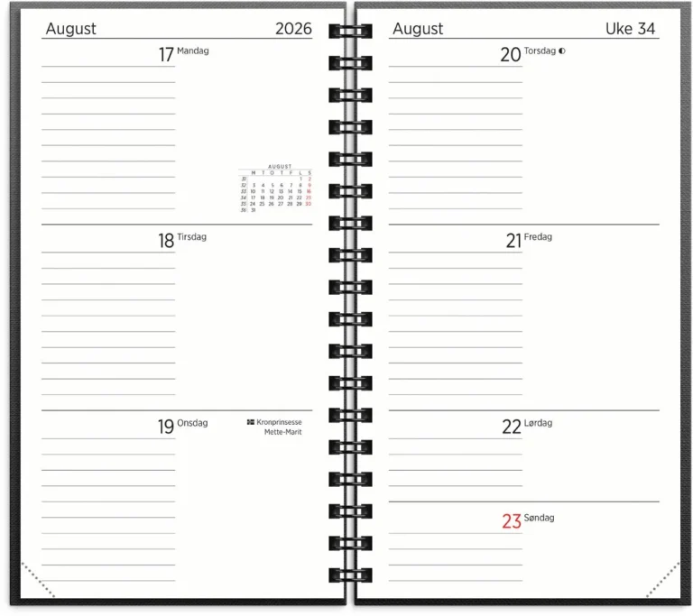 Kalender GRIEG SLIM spiral 26/27 sort - Bilde 2