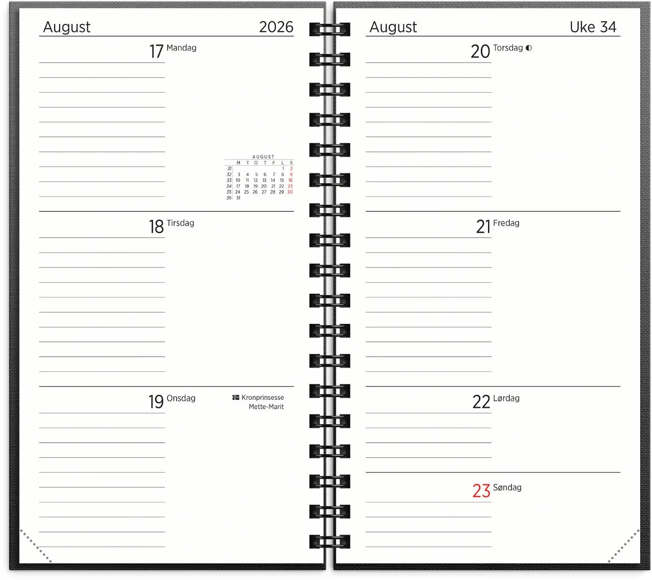 Kalender GRIEG SLIM spiral 26/27 sort