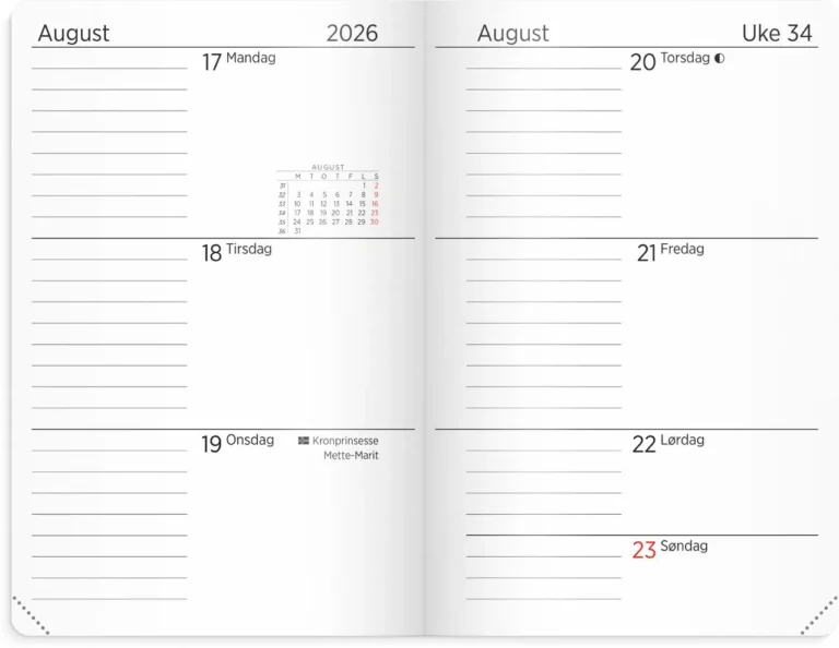 Kalender GRIEG A7 myk 26/27 sort - Bilde 2