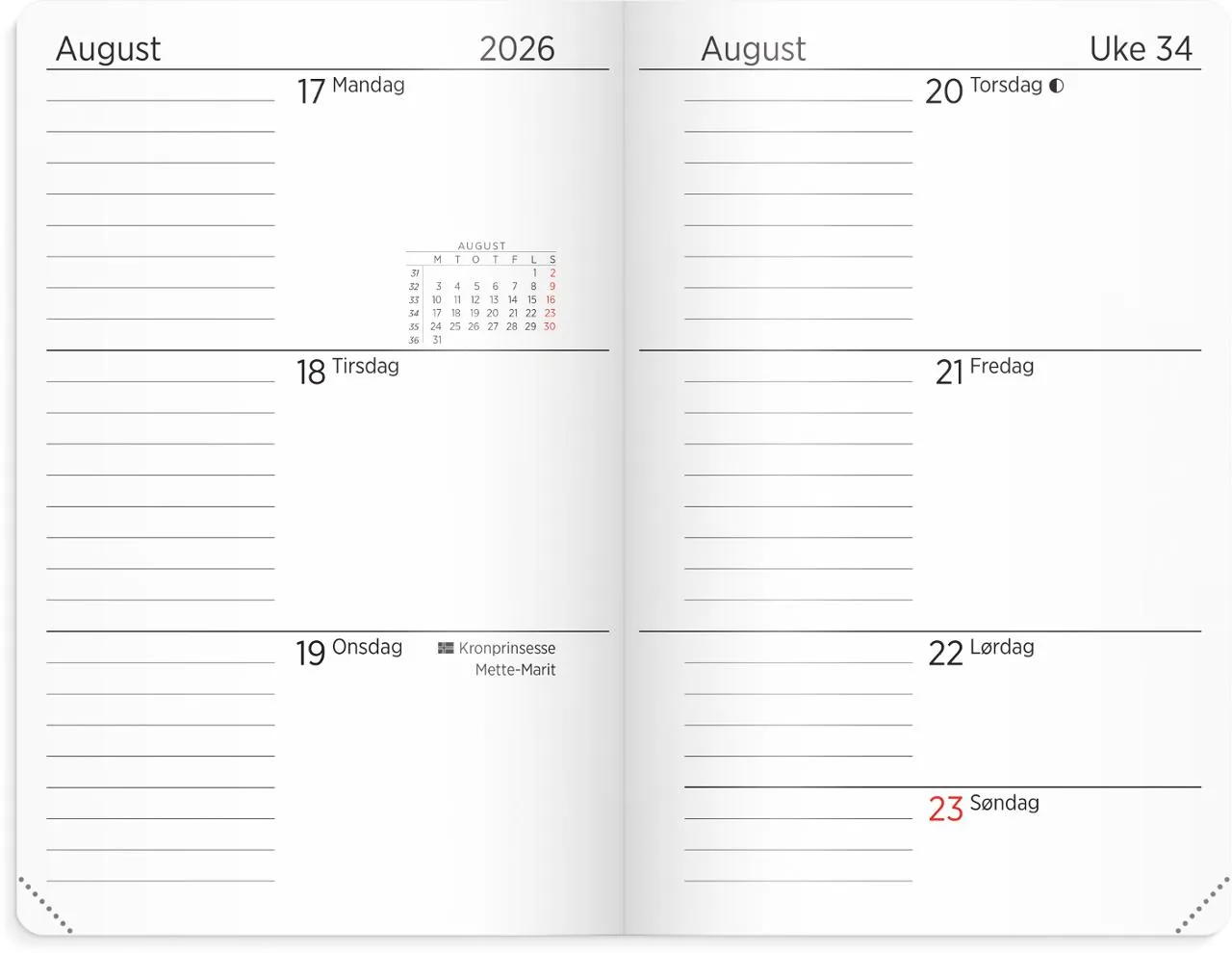 Kalender GRIEG A7 myk 26/27 sort