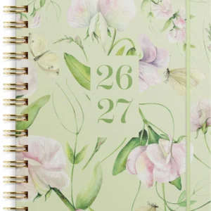 Kalender GRIEG A6 26/27 blomst grønn