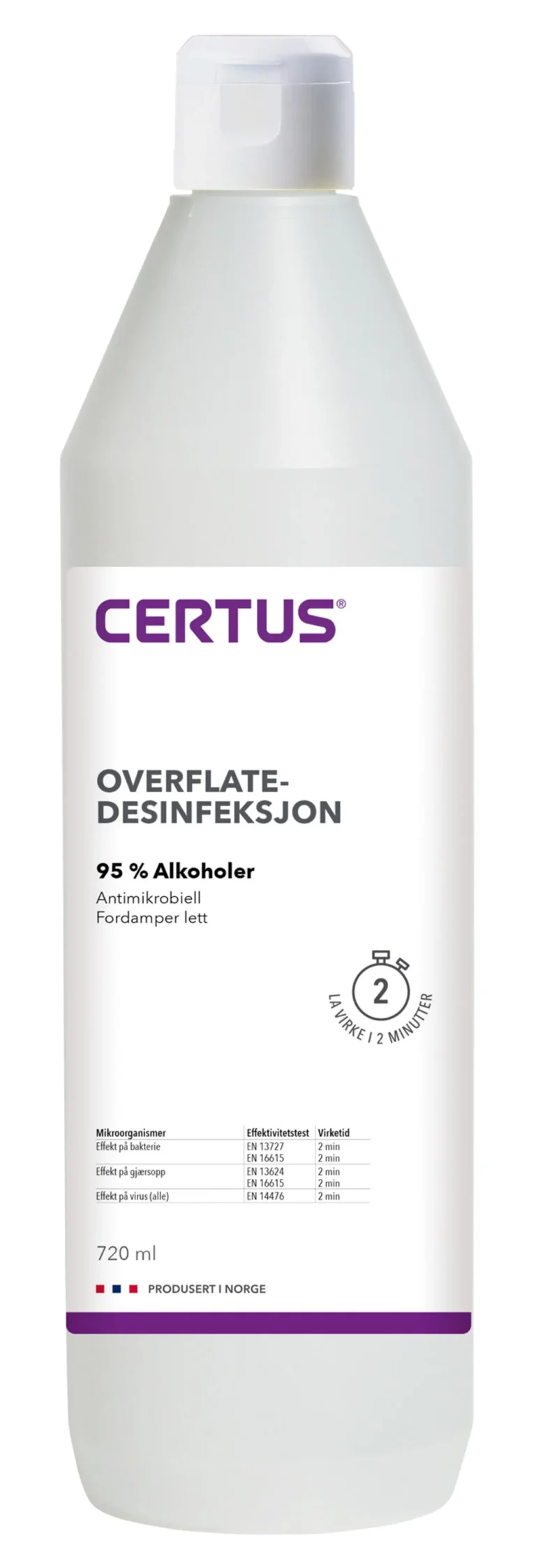 Overflatedesinfeksjon CERTUS 95% 0,72L