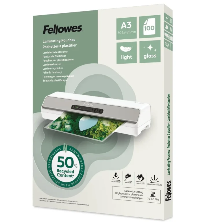 Lamineringslomme FELLOWES A3 80my (100)