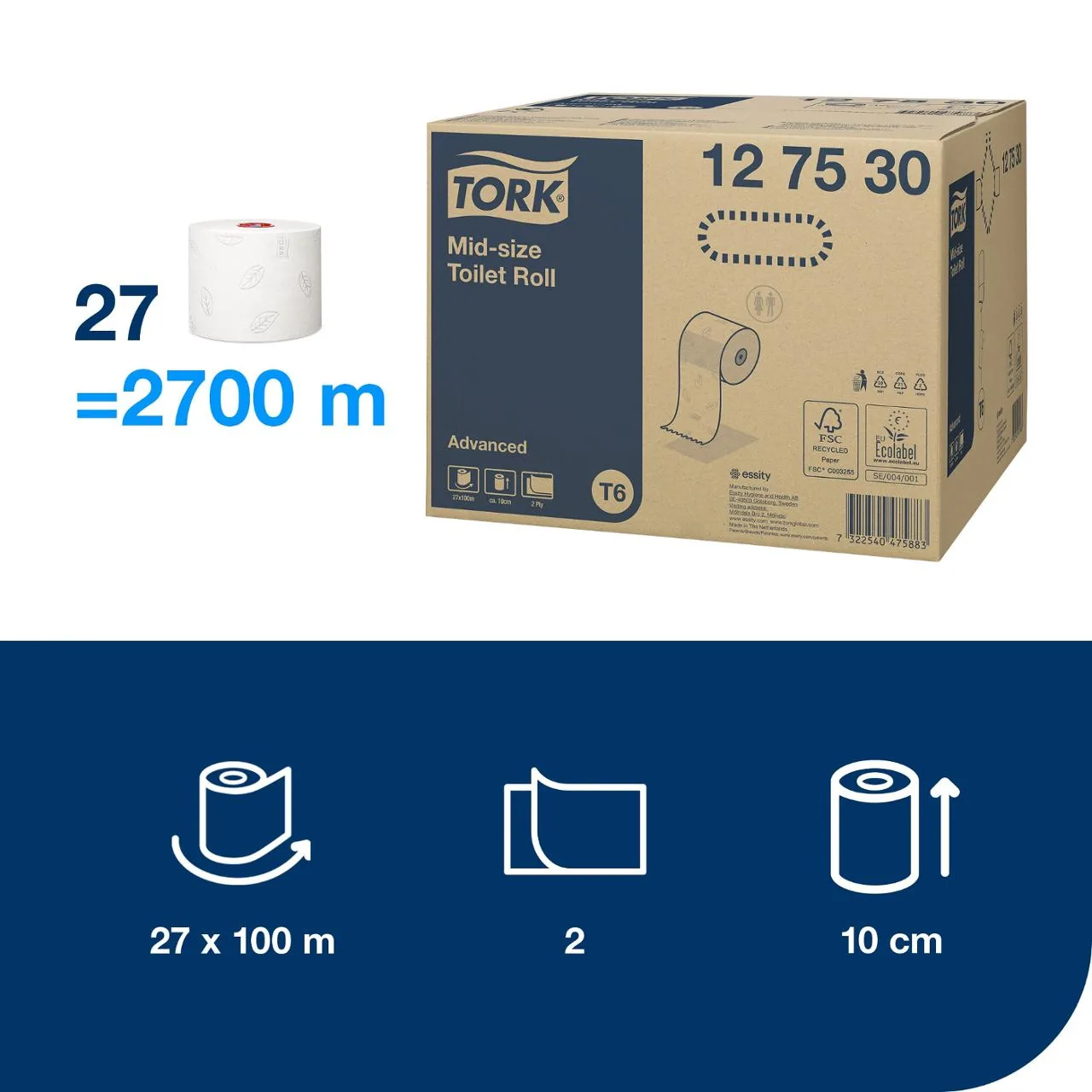 Toalettpapir TORK Advance 2L T6 100m
